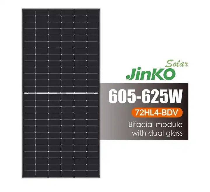 N-Type Bifacial PV Module Solar Panels Jinko Tiger Neo JKM605-625N-78HL4-BDV 156 Cells 610W