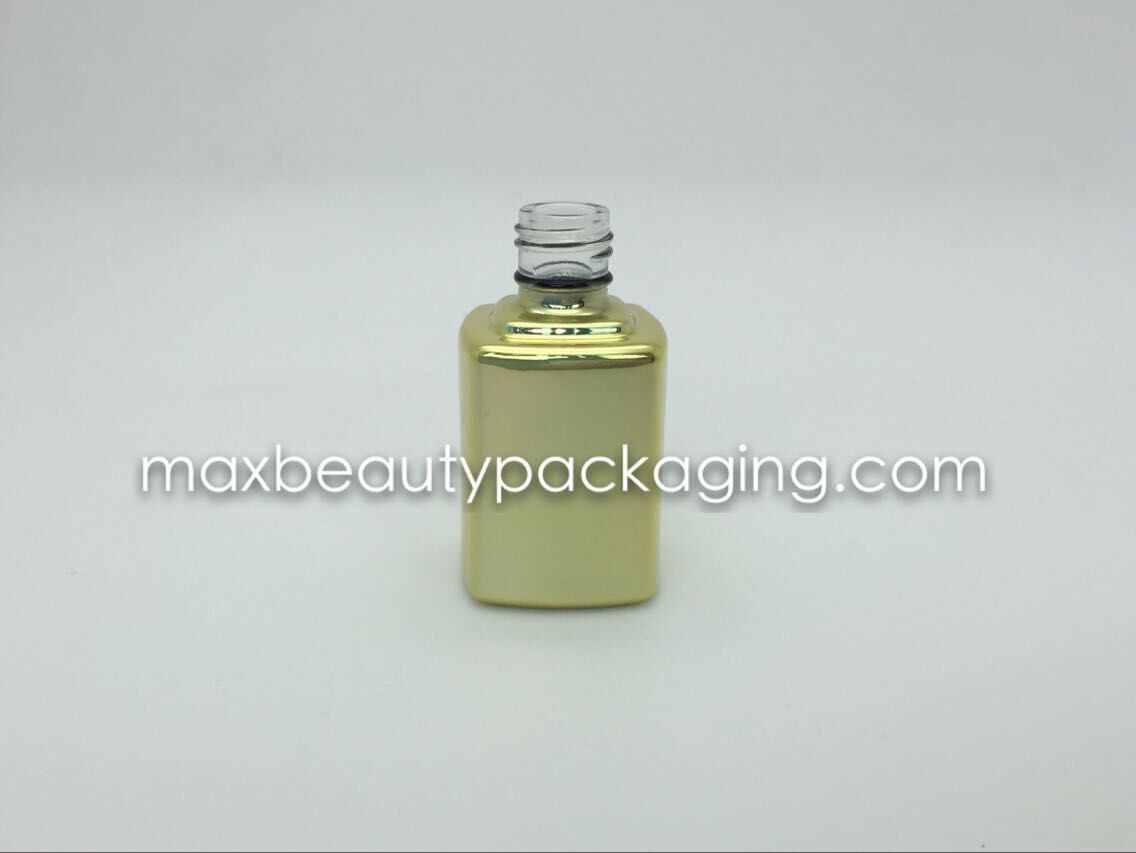 thick strong powder coating gel polish bottle UV metallic gold coating color gel polish bottle nail polish packaging