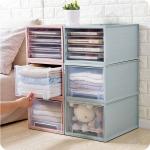 Buy cheap Pink Stackable Storage Shoe Boxes Fabric Plastic Drawer Organizer from wholesalers