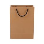 Cotton Handle Custom Printed Brown Paper Bags Recyclable Water Soluble Feature
