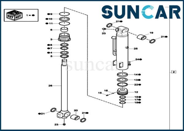 Buy cheap XKCC-01530 Bucket Seal Repair Kit XKCC01530 Cylinder Repair Kits For CASE Construction CX17C Model from wholesalers