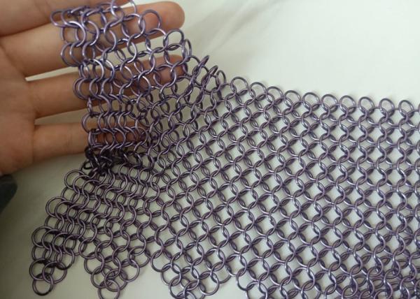 Buy cheap Purple Welded Stainless Steel Ring Mesh Curtain Anticorrosion 2.2kg/M2 from wholesalers
