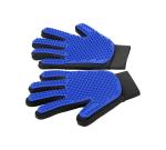 Silicone Pet Hair Remover Glove Blue Cat Brushing Glove For Small Animals