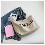 LARGE CAPACITY CANVAS HANDBAG STUDENT FASHION COMMUTER MAKEUP BAG MOMMY BAG