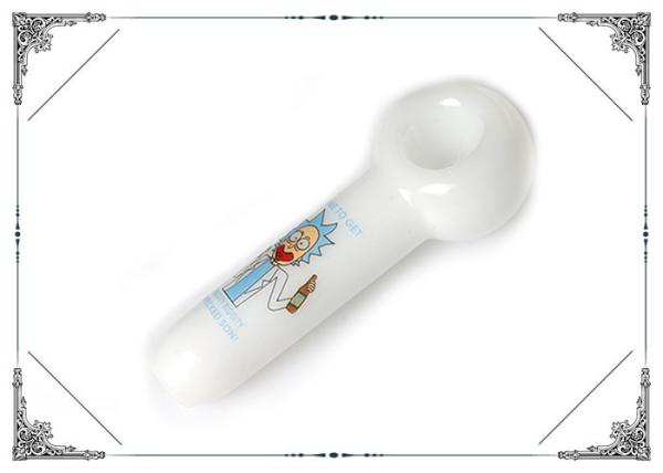 Buy cheap Rick / Morty Clear Glass Smoking Pipes White Borosilicate Glass Material from wholesalers