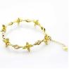 Buy cheap Yellow Gold Plated 925 Silver Jewellery Quatrefoil Citrine Cubic Zircon Tennis Bracelet (B04PURPLE) from wholesalers