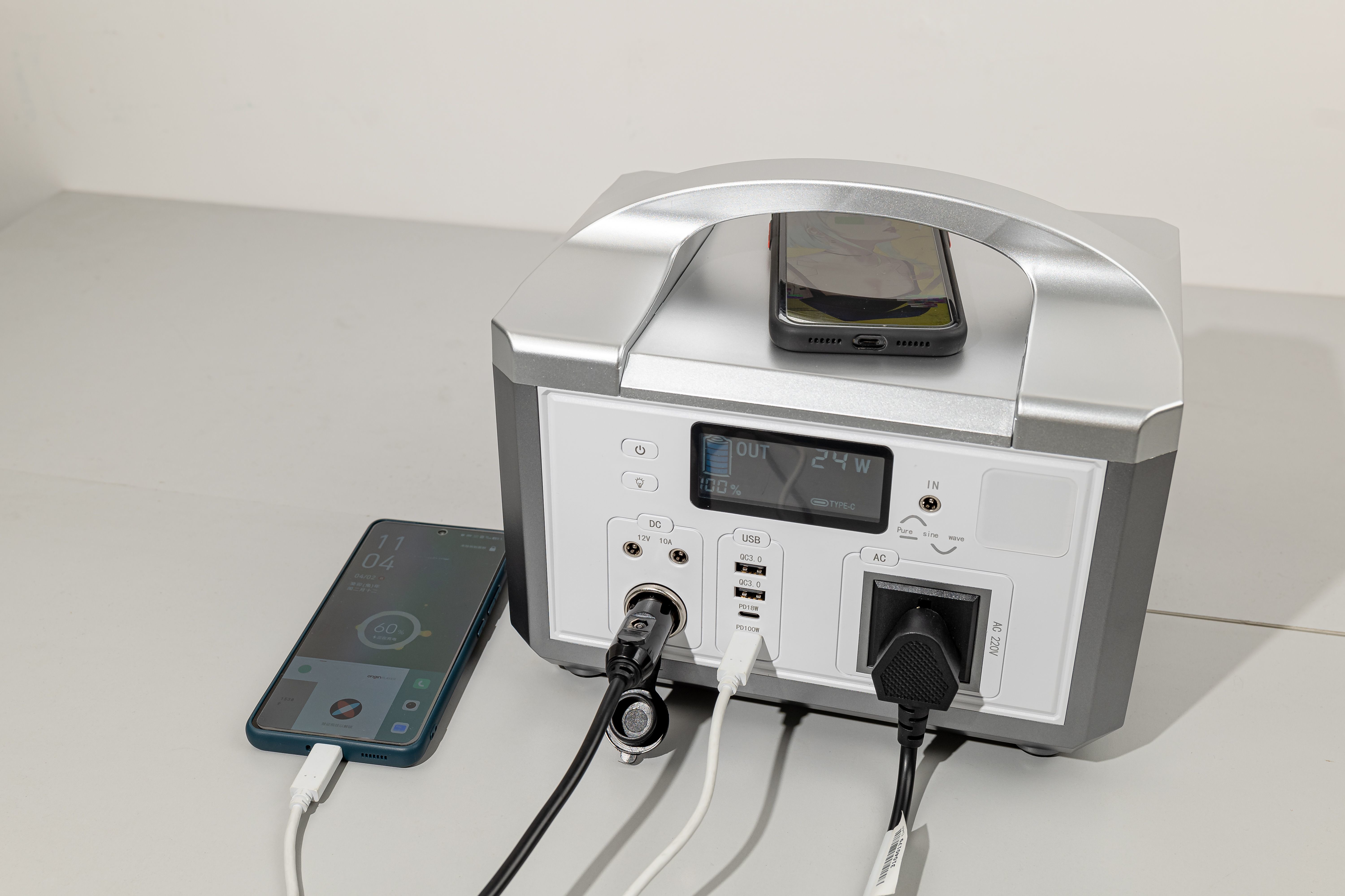 50HZ/60HZ AC Outlet Flash Fish Solar Generator Portable Energy Storage With Solar Panel Charging For Office Equipment