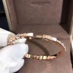 Elegant i 18k Gold Serpenti Viper Bracelet White MOP Natural Diamonds Real Gold