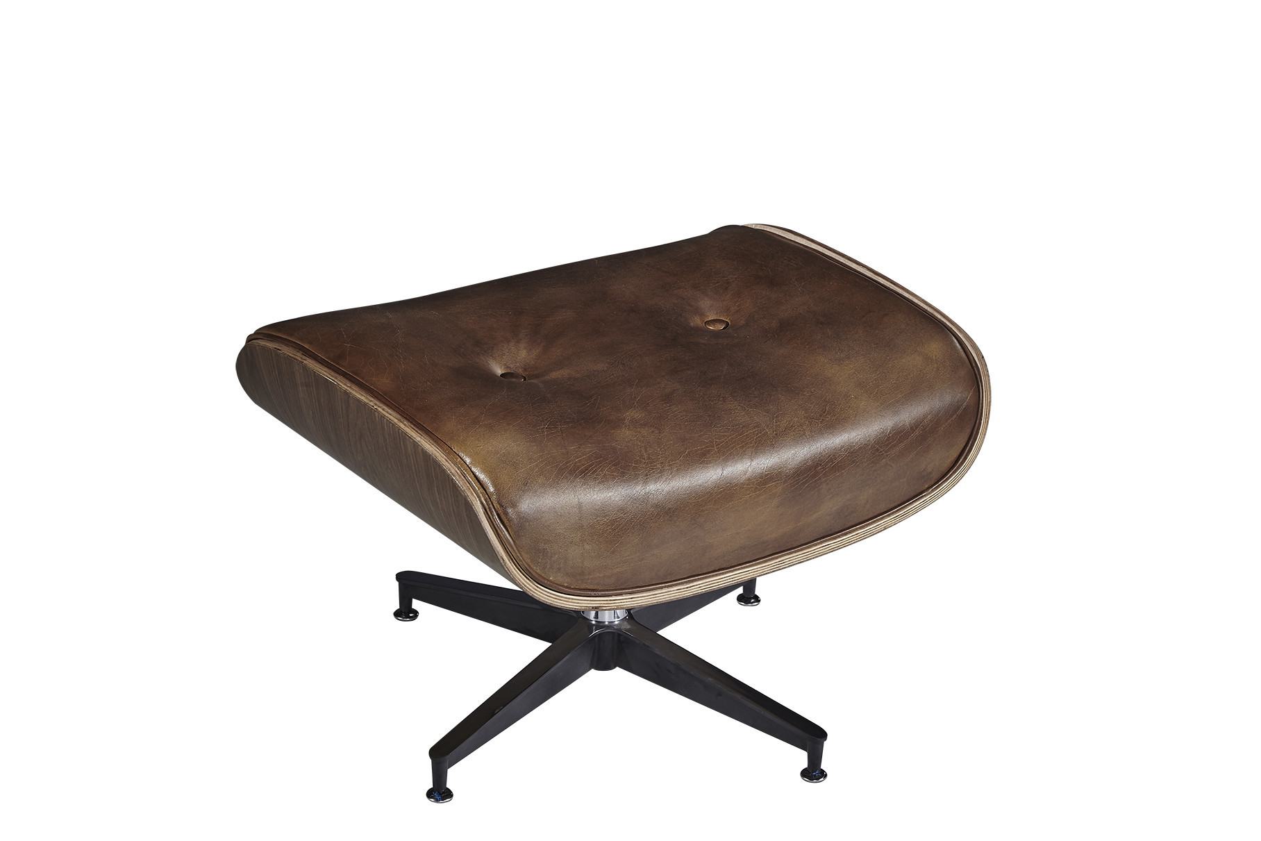 SGS ISO Leather X Stool Ottoman Footstool With Wood Frame