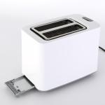 Home Appliances 1000w 2 Slice Bread Toasters Plastic Housing White