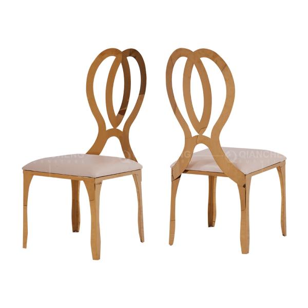 Buy cheap Upholstered 48x53x91cm SS Dining Chairs Mirror Polished For Party Event Wedding from wholesalers