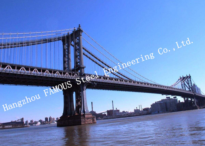 Highway Railway Wire Suspension Bridge , Arch Suspension Bridge Modular Frames Dual Purpose