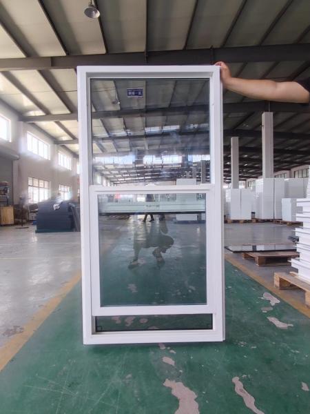 Plastic Vertical Sliding Single Hung Windows American House Vinyl Window Black