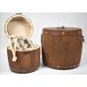 Buy cheap Paulownia Brown Color Wooden Storage Barrels , Mini Wooden Barrels Tea / Coffee Storage With Lid from wholesalers