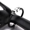 Buy cheap Fashion jewelry custom engraved leather bracelet stainless steel magnetic clasps leather men skull bracelet from wholesalers