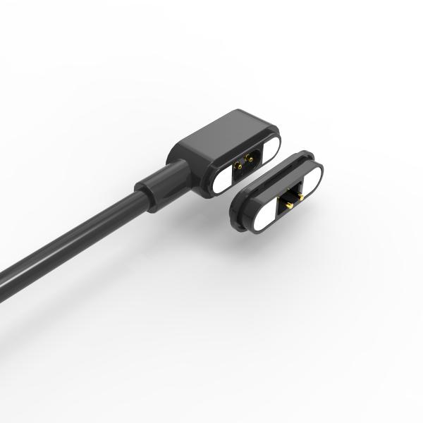 Black 2 Pin Magnetic Charging Cable Male Female Magnetic Pogo Pin Charger For