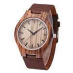 44mm Mens Wooden Wrist Watch 1.73 Inch Engraved Wooden Watches Water Resistant