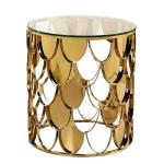 Apartment Circular Glass Top Coffee Side Table Combination