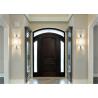 Buy cheap Double Leafs Israel Solid Wood Exterior Front Doors Tempered Glass For Villas Teak Color from wholesalers
