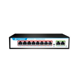 China OEM ODM factory sales POE network switch 8*10/100mbps POE port,2*10/100mbps UP-Link port for NVR ISP FTTH CCTV IP camera on sale