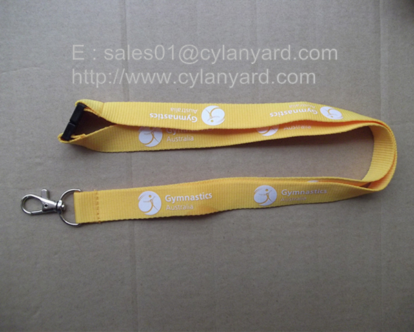 Colored polyester neck ribbon with plastic color buckle