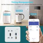 Zigbee Wall Smart Socket Tempered Glass Quick Fast Charger 3.0 Usb Charging