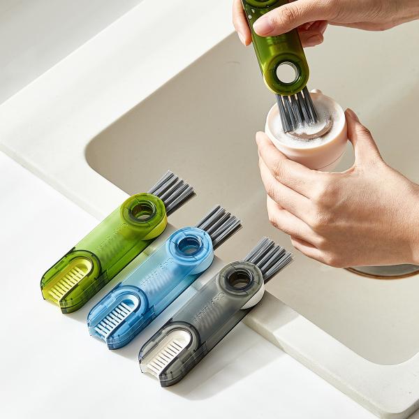 Buy cheap 3 In 1 Multipurpose Cup Cover Water Bottle Gap Cleaner Tools Home Kitchen Cleaning Brush from wholesalers