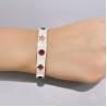 Buy cheap Stainless Steel Colorful Gemstone Bracelet White Wide Cuff Bangles For Wedding from wholesalers