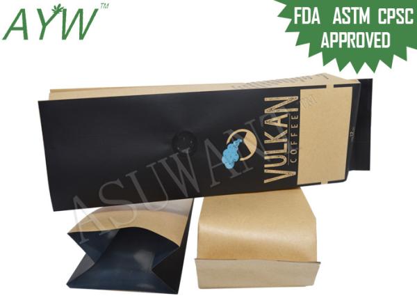 Buy cheap Brown Paper Coffee Bean Packaging Bag Aluminum Foil With One Way Valve from wholesalers