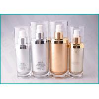 Buy cheap 70 ML 130 ML Oval Shape Cosmetic Serum Bottle ，Silver / Gold Airless Cosmetic Bottles product