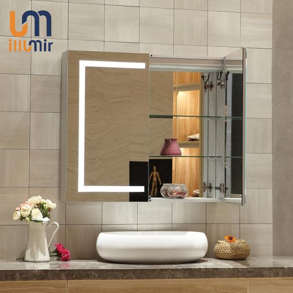 Buy cheap Hotel Bathroom Lighted Mirror Cabinet Aluminum Mirrored Cabinets Medicine Cabinet from wholesalers