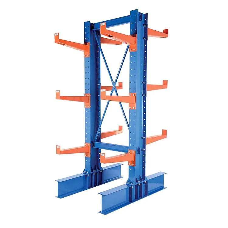 Blue Heavy Duty Cantilever Rack Kit 8' Double Sided Uprights with 36" Arms and Brace Set