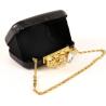 Buy cheap Black Rings Knuckle Ladies Leather Clutch Bags Hard Case With Flower Clasp from wholesalers