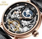 KINYUED Tourbillon mechanical movement waterproof wrist watches one year