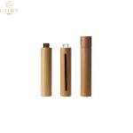 Natural Cosmetic Essential Oil Glass bottle with Real Bamboo Cap Metal Roller