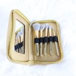 Grey Synthetic Mini Makeup Brushes For Travel 5PCS Portable Soft Resilience Hair