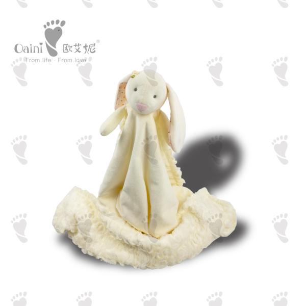 Buy cheap 25cm Presents Cuddly Baby Comforter Toy Child Friendly Rabbit Comforter Flannel Mat from wholesalers