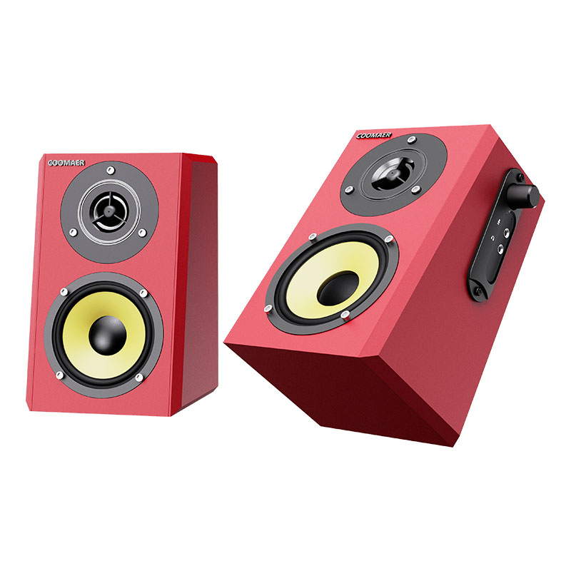 2.0 Stereo Active PC Monitor Gaming Speakers with Mic Headphone Jack USB Powered Red AUX