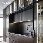 Matte Grey Custom Kitchen Cabinet Melamine Board Kitchen Base Cabinet With Sink
