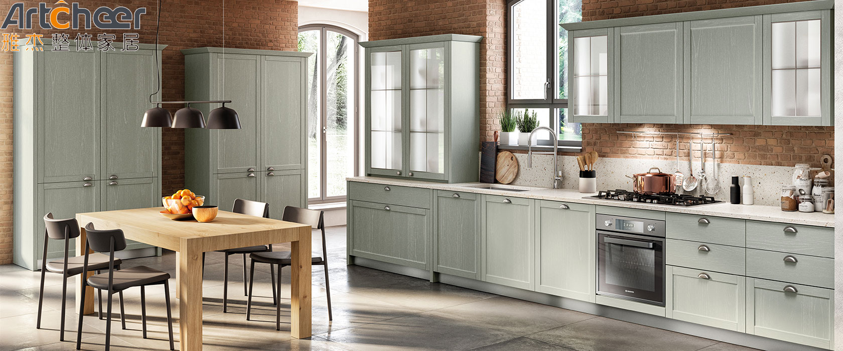2023 Modern Classic Design Oak Solid Wood Kitchen Cabinets with Ogee Edge Countertop