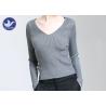 Buy cheap Ribbed Womens Knit Pullover Sweater V Neck Tight Fit Lady Knitwear from wholesalers