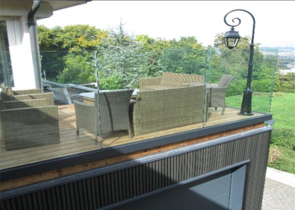 Buy cheap U Channel Aluminum Deck Railing Systems Tempered Glass Guardrail For Residential Fence from wholesalers