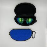 Hard Carabiner Shockproof EVA Zipper Rubber Handle Contrast color Sports glasses