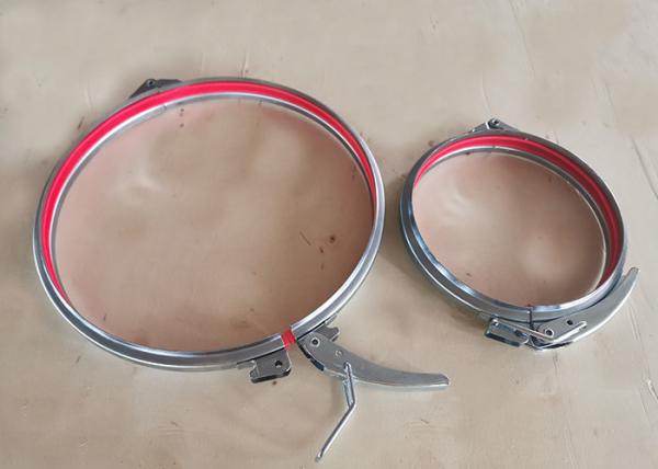 Buy cheap 350mm Ventilation Ducting Stainless Steel Pipe Clamp With Rubber Quick Lock Rings from wholesalers