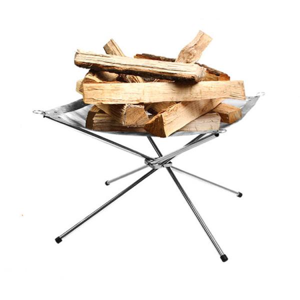 Buy cheap 42*42cm Foldable Firewood Burning Stand Stainless Steel Portable Outdoor Fire Pit from wholesalers