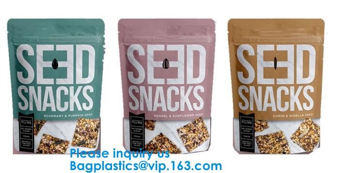 Kraft Stand Up Pouches Clear Stand Up Pouches Jute Look Stand Up Pouches Striped Stand Up Pouch with Rectangular Window