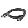 Buy cheap Male To Female 4 Pins M12 Y Splitter Waterproof Overmolded Cable Connector from wholesalers
