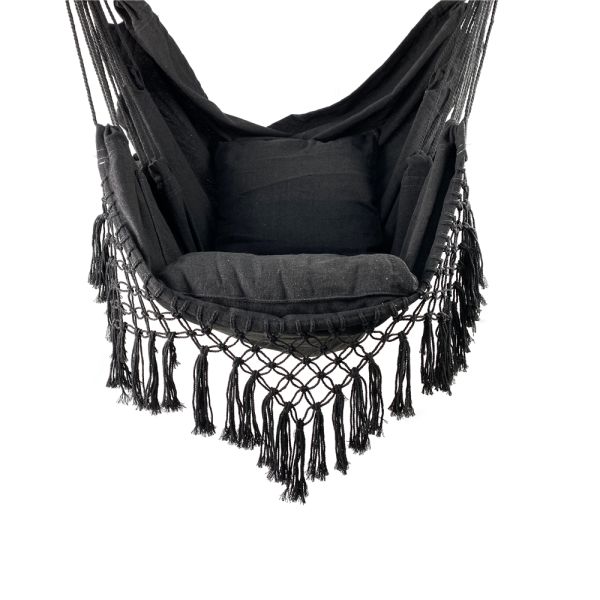 100*130cm 320g Polyester-cotton Hanging Rope Swing Hammock With Two Pillows