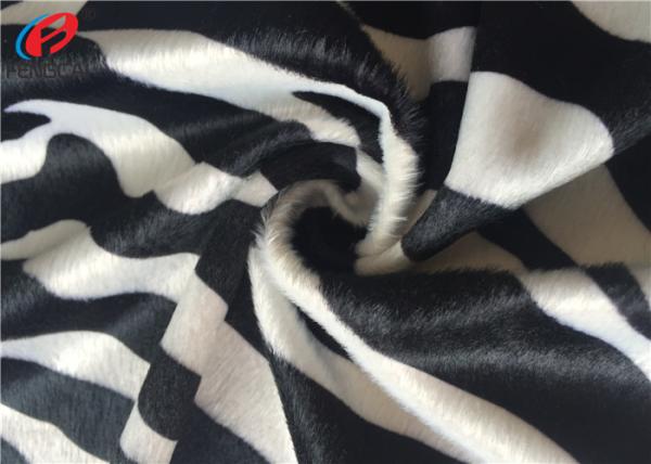 Zebra Printed Velboa Plain Dyed Velour Striped Velvet Upholstery Fabric For Home