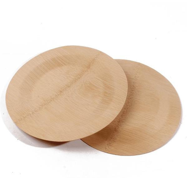 Buy cheap Organic Disposable Round Bamboo Fiber Plates Tableware 23cm from wholesalers